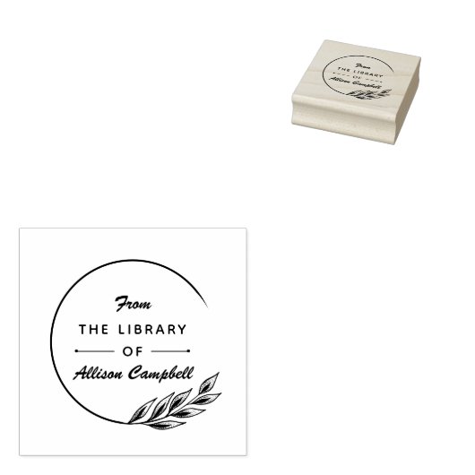 Tampons Encreurs Élégant Moderne & Chic Personnalisé De La Biblioth (Tamponné)