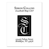 Tampons Encreurs Élégant Monogram ExLibris Livres Adresse de retour (Impression)