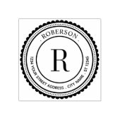 Tampons Encreurs Elegant Monogram Round Initial Name Return Address (Impression)