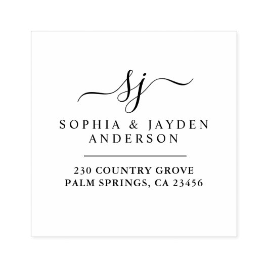 Tampons Encreurs Élégant monogramme de mariage élégant (Impression)