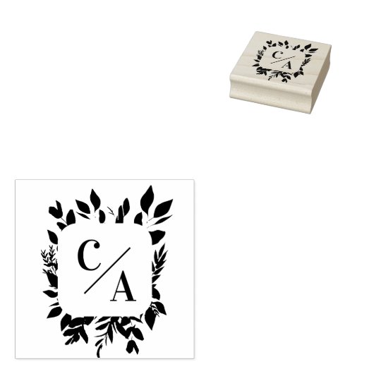 Tampons Encreurs Élégant, Monogramme, Feuilleté, Mariage (Tamponné)