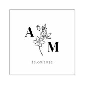 Tampons Encreurs Élégant, Monogramme, Fleur d'art linéaire, Mariage (Impression)