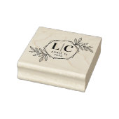 Tampons Encreurs Élégant monogramme hexagone bordure feuilles de ve (Tampon)