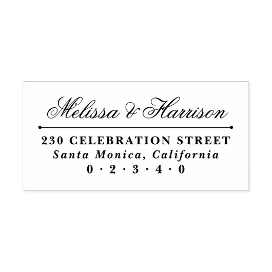 Tampons Encreurs Élégant nom de Mariage de script Adresse de retour (Impression)