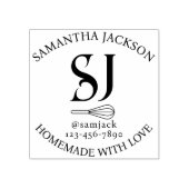 Tampons Encreurs Élégant Nom Monogramme Boulangerie Affaires (Impression)