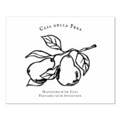 Tampons Encreurs Elegant Orchard Pear Illustration Rubber Stamp (Impression)