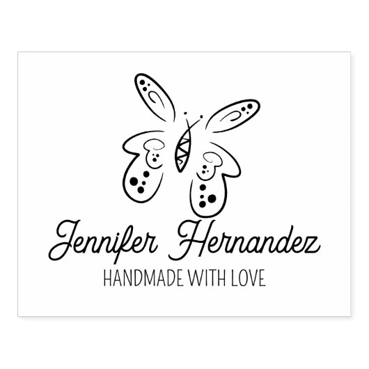 Tampons Encreurs Elégant Papillon personnalisé fait main grande (Impression)