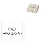 Tampons Encreurs Elegant Peach Sparkle Wedding Script Calligraphy (Tamponné)