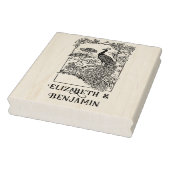 Tampons Encreurs Elégant Peacock in Garden Couple Nom initial (Tampon)