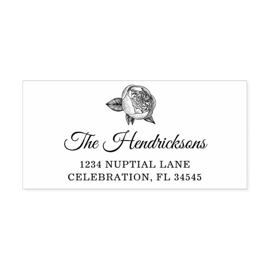 Tampons Encreurs Elegant Peony Flower Adresse (Impression)