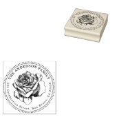 Tampons Encreurs Élégant Rose Illustration Arrondi Adresse de retou (Tamponné)