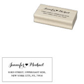 Tampons Encreurs Élégant Script Couple Heart Mariage Adresse de ret (Tamponné)