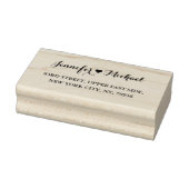 Tampons Encreurs Élégant Script Couple Heart Mariage Adresse de ret (Tampon)