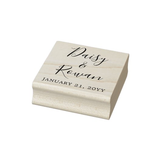 Tampons Encreurs Élégant Script Couple's Names avec date Mariage (Tampon)