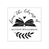 Tampons Encreurs Elegant Script Custom Botanical Library Book (Impression)