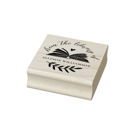 Tampons Encreurs Elegant Script Custom Botanical Library Book (Tampon)