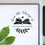 Tampons Encreurs Elegant Script Custom Botanical Library Book