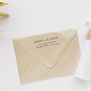 Tampons Encreurs Élégant Script élégant Moderne Chic Mariage Couple