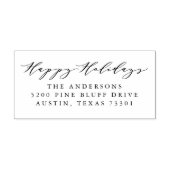 Tampons Encreurs Élégant Script Happy Holidays Return Adresse (Impression)