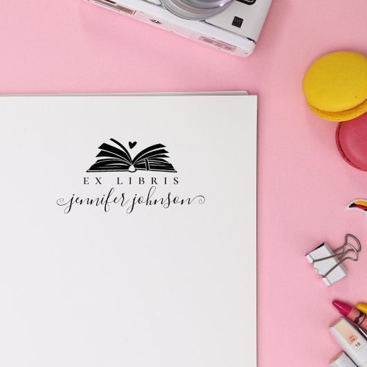 Tampons Encreurs Elegant Script Library Book Ex Libris