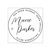 Tampons Encreurs Élégant Script Mariage Noms Ronde Adresse de retou (Impression)