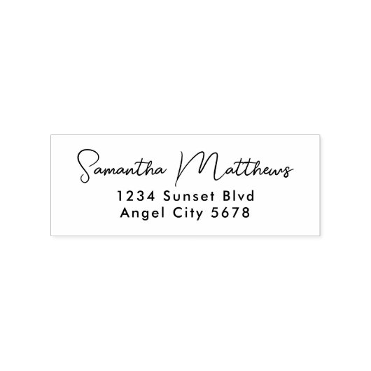 Tampons Encreurs Élégant script moderne Nom personnalisé Adresse (Impression)