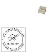 Tampons Encreurs Élégant Script Monogramme Nom de famille Adresse d (Tamponné)