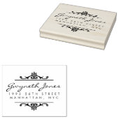 Tampons Encreurs Élégant Script & Ornements élégant Adresse de reto (Tamponné)