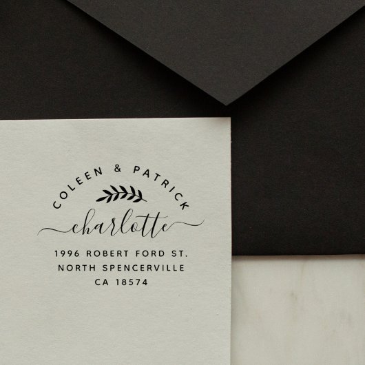 Tampons Encreurs Élégant Script Simple Deux Noms Adresse de retour