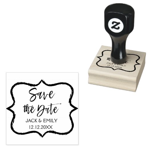 Tampons Encreurs Élégant Script Wedding Enregistrer la date (Tamponné)