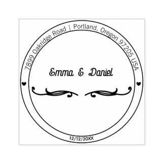 Tampons Encreurs Elegant Script Wedding Return Address Stamp