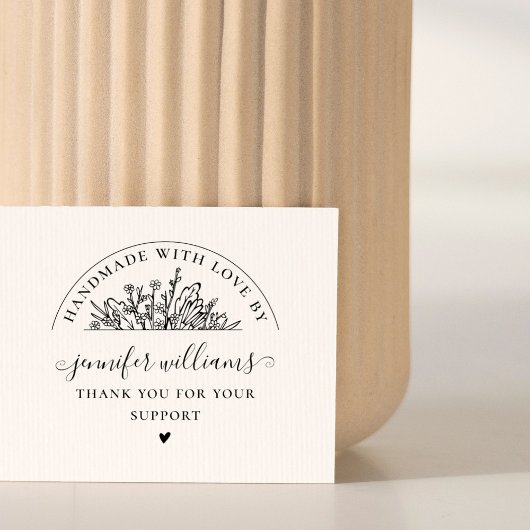 Tampons Encreurs Élégant Script Whimsical Floral Fait À La Main Ave