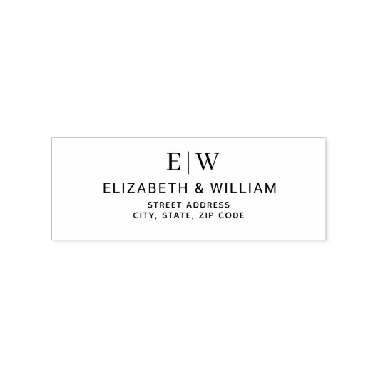 Tampons Encreurs Élégant simple Mariage de monogramme (Impression)