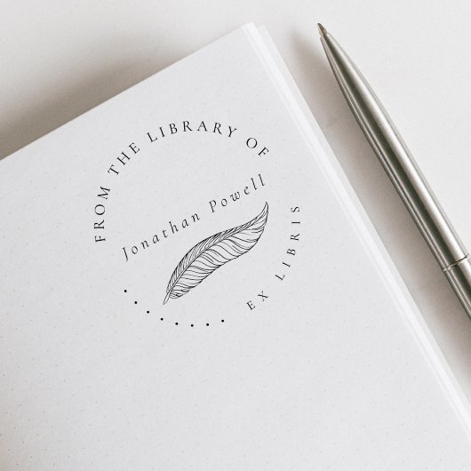 Tampons Encreurs Élégant stylo en plume Custom Ex Libris Livre de b