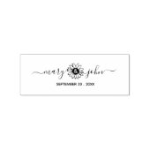 Tampons Encreurs Élégant Sunflower Script Couple Enregistrer la dat (Impression)