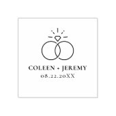 Tampons Encreurs Elegant Wedding Rings Custom Save The Date (Impression)