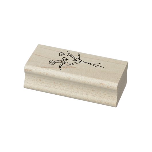 Tampons Encreurs Elegant Wildflower Floral Bouquet Wood Art (Tampon)
