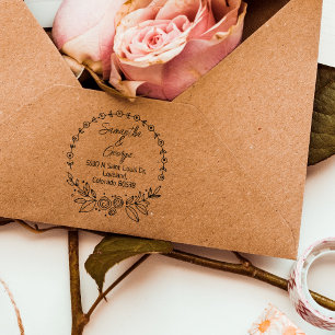 Tampons Encreurs Élégante adresse de retour Floral