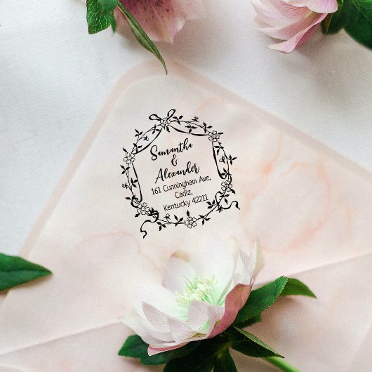 Tampons Encreurs Élégante adresse de retour Floral