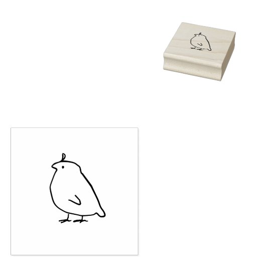 Tampons Encreurs Elégante caille 2" x 2" Timbre en caoutchouc (Tamponné)