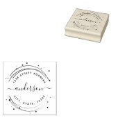 Tampons Encreurs Élégante calligraphie Monogramme Ronde Adresse de (Tamponné)