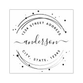 Tampons Encreurs Élégante calligraphie Monogramme Ronde Adresse de (Impression)