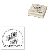 Tampons Encreurs Élégante Fleurs d'anémones Nom Arrondi Adresse de  (Tamponné)