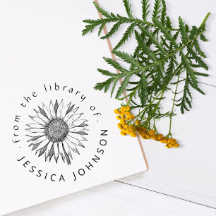 Tampons Encreurs Élégante florale de tournesol de la bibliothèque d