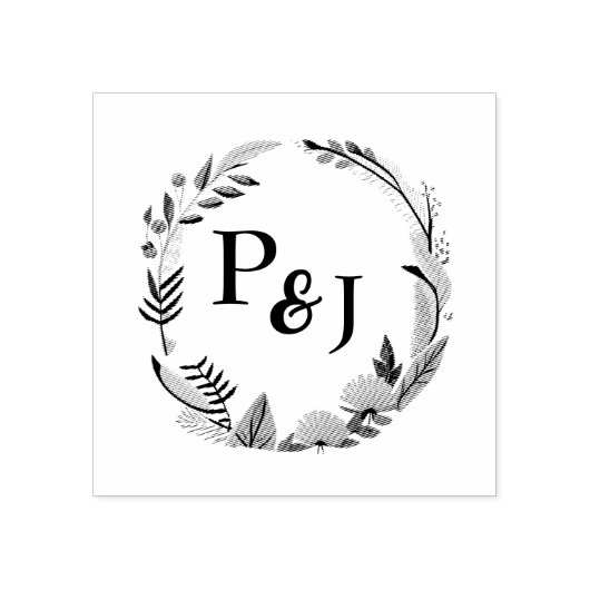Tampons Encreurs Élégante mariée et Initiales de chambre Monogramme (Impression)