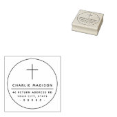 Tampons Encreurs Elégante structure transversale Christian adresse  (Tamponné)