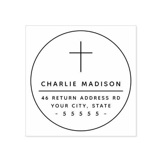 Tampons Encreurs Elégante structure transversale Christian adresse  (Impression)