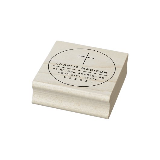 Tampons Encreurs Elégante structure transversale Christian adresse  (Tampon)