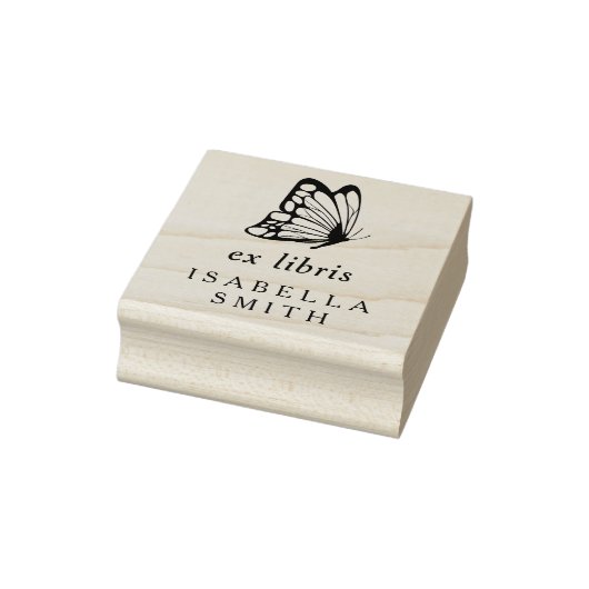 Tampons Encreurs Élégante typographie Papillon Ex Libris Plaque (Tampon)