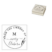 Tampons Encreurs Élégants Feuilles Monogrammes De La Bibliothèque D (Tamponné)